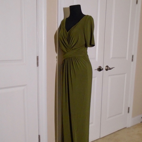 BHLDN NWT Olive Chelle Short Sleeve Maxi Dress - Picture 8 of 13